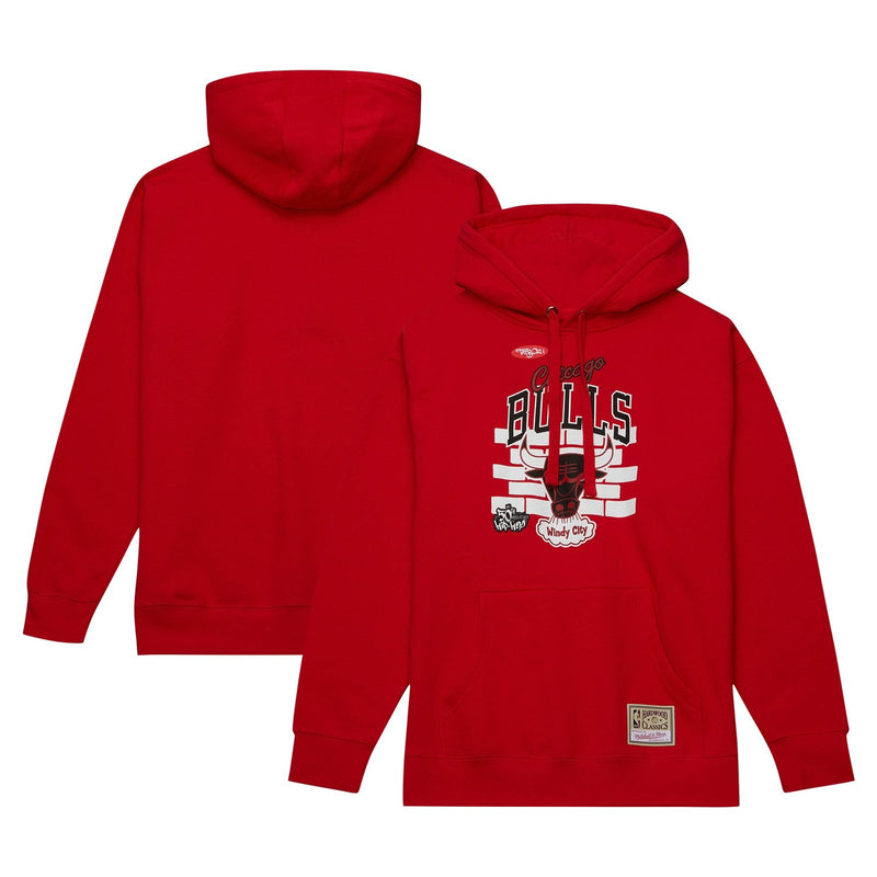 Chicago Bulls Mitchell & Ness x Tats Cru Hardwood Classics Brick Pullover Hoodie - Red