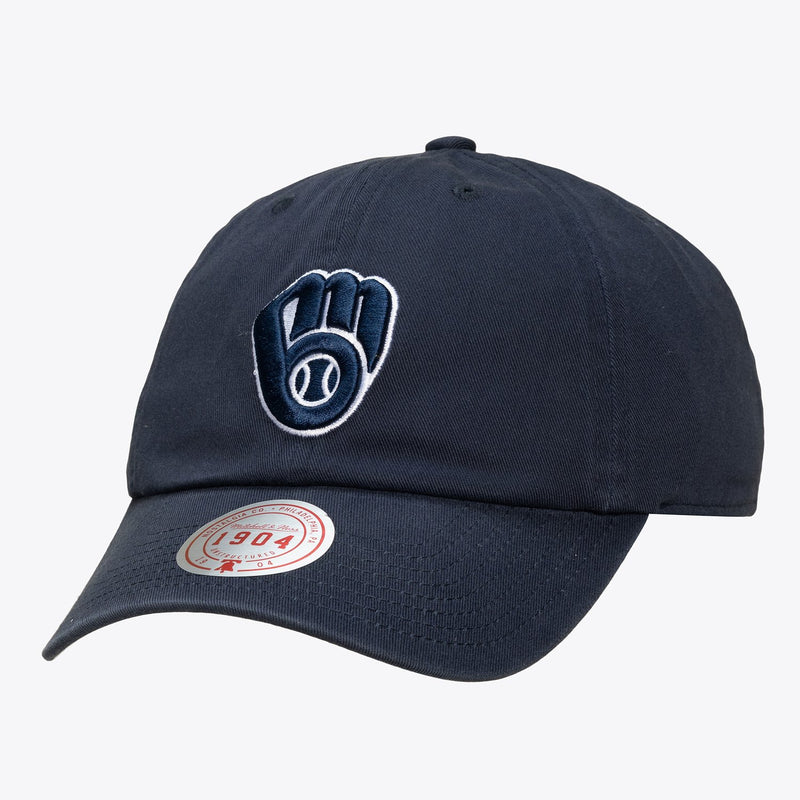 Mitchell & Ness Milwaukee Brewers Navy 1904 Adjustable Dad Hat