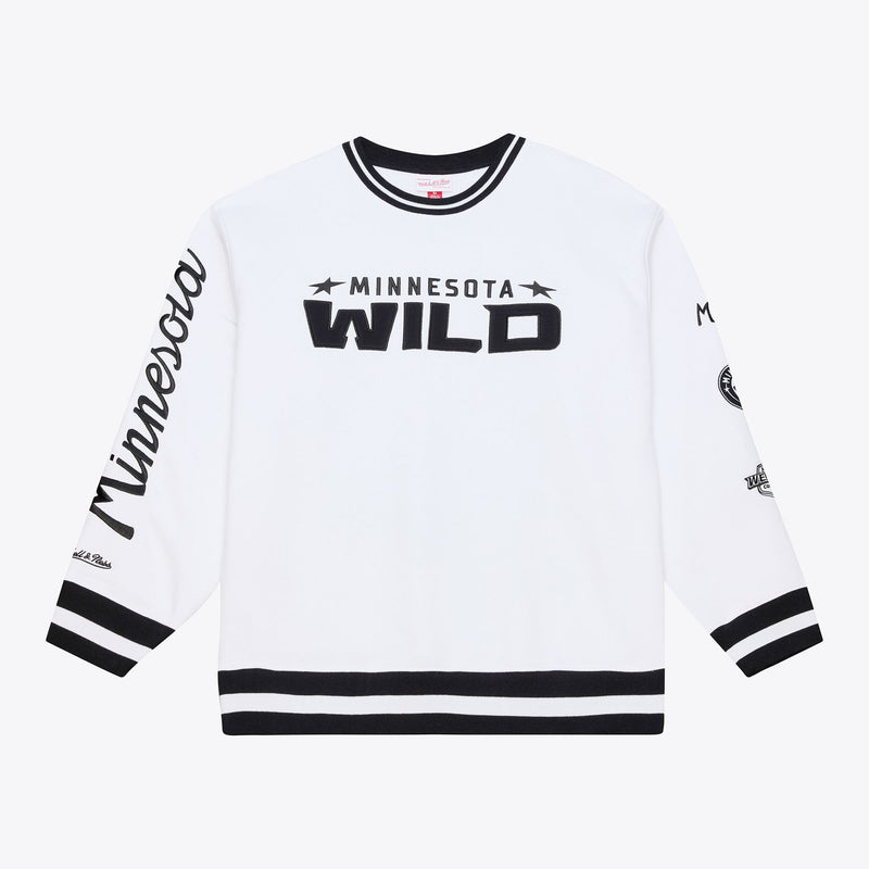 Mitchell & Ness Minnesota Wild Arctic White Fleece Crewneck Sweatshirt