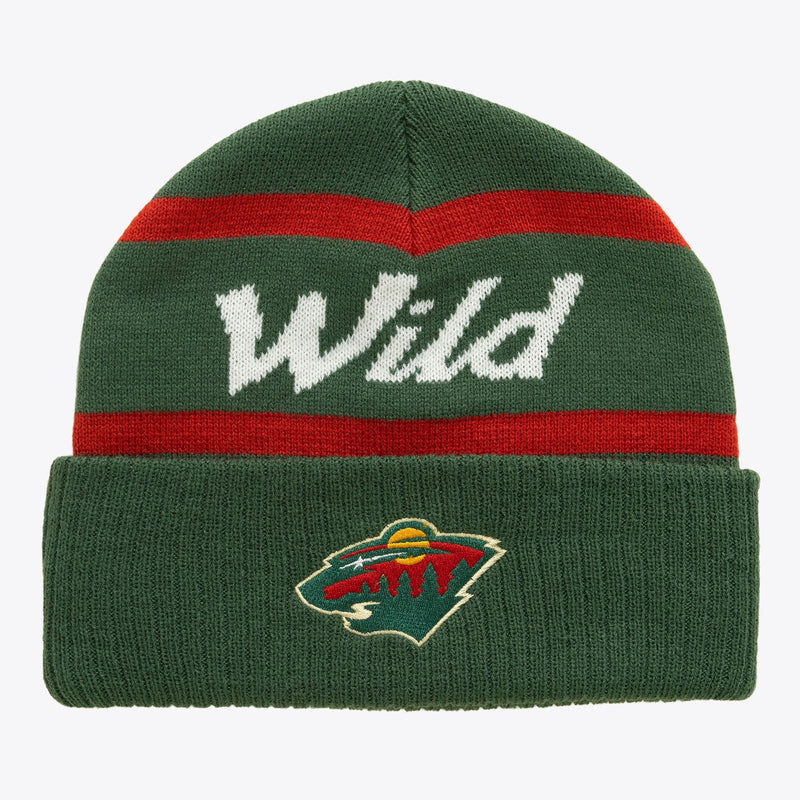 Mitchell & Ness Minnesota Wild Green Head Coach Cuffed Knit Hat