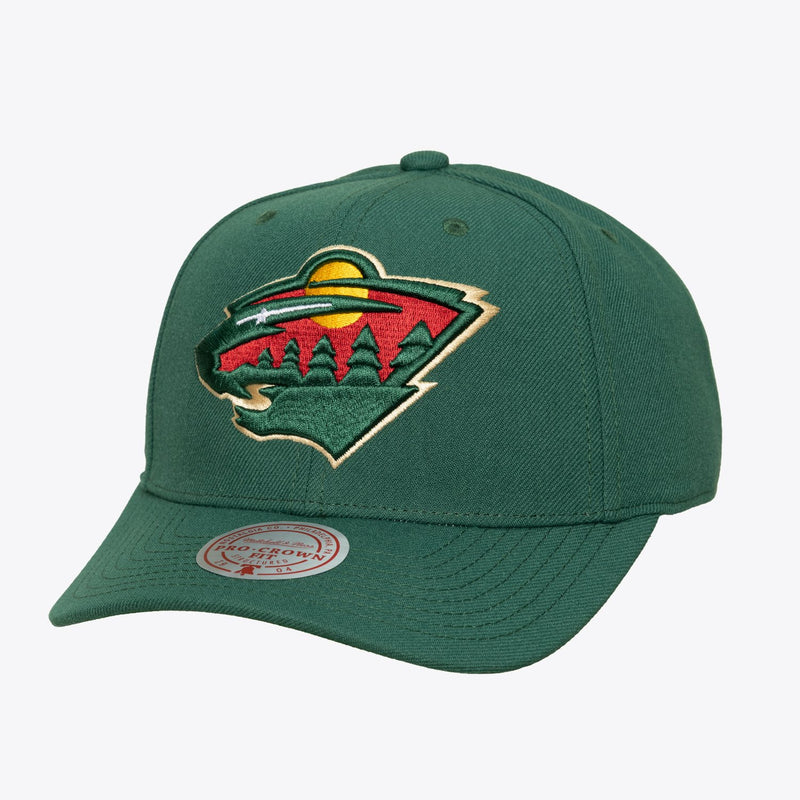 Mitchell & Ness Minnesota Wild Green Team Ground 2.0 Pro Crown Snapback