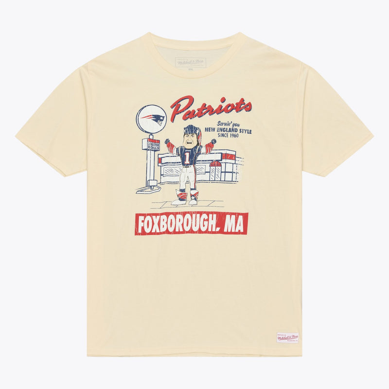 Mitchell & Ness New England Patriots Cream Deli T-Shirt