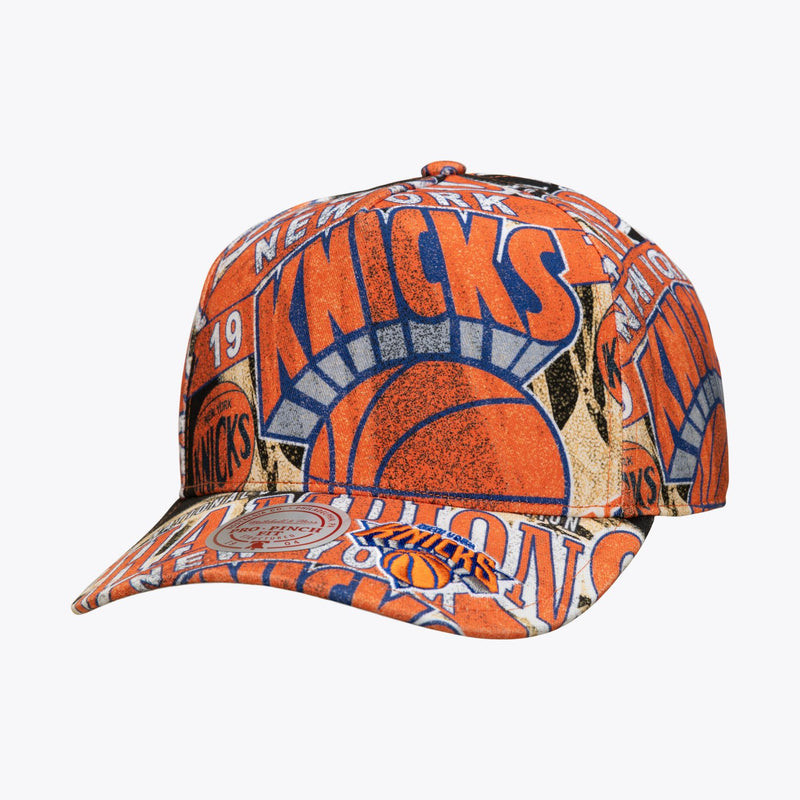 Mitchell & Ness New York Knicks Legacy Made All Over Print Pro Pinch Snapback Hat
