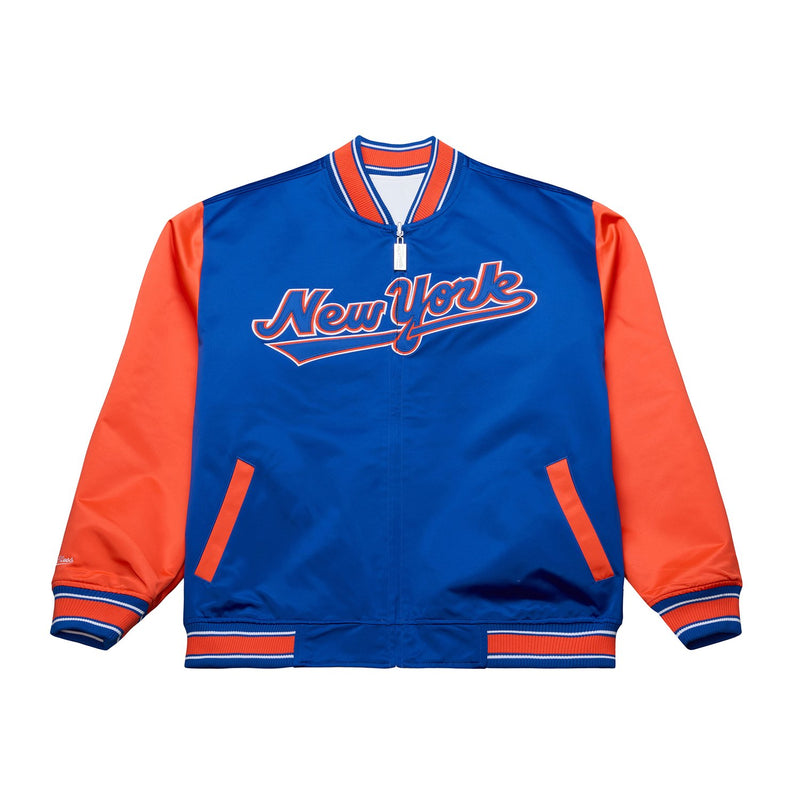 Mitchell & Ness New York Mets White & Royal Reversible Satin Full-Zip Jacket