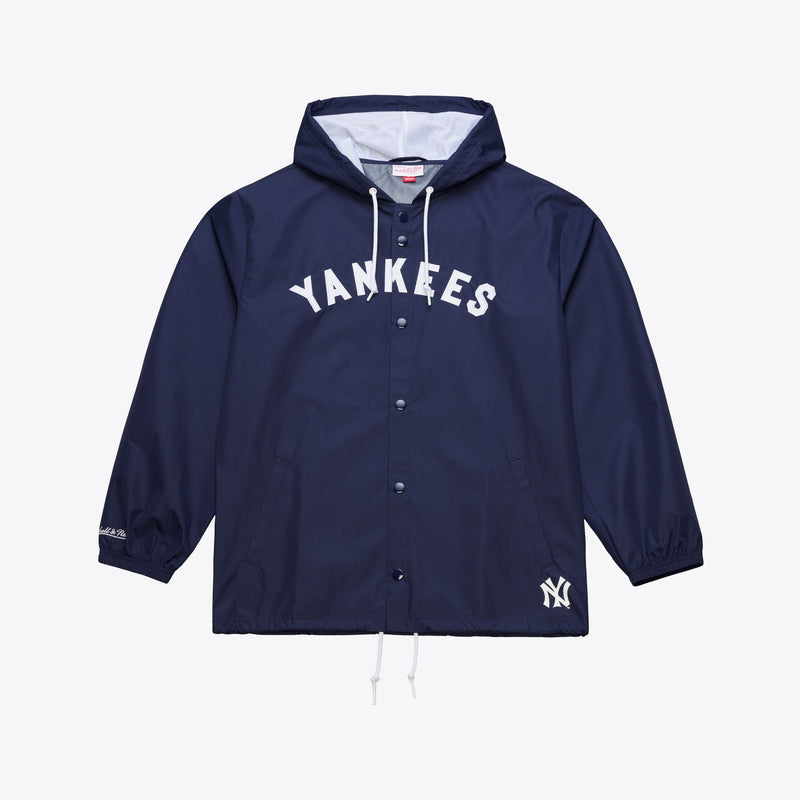 Mitchell & Ness New York Yankees Navy Coaches Full-Snap Hooded Windbreaker Jacket