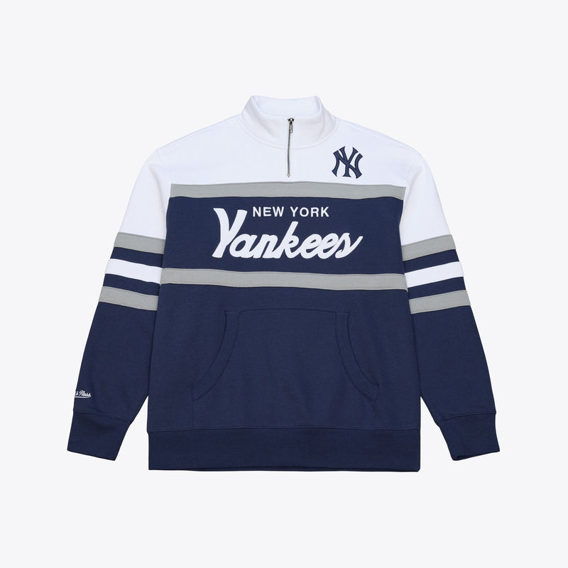Mitchell & Ness New York Yankees Navy Head Coach Quarter-Zip Pullover