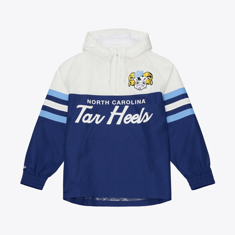 Mitchell & Ness North Carolina Tar Heels Navy Head Coach Lightweight Anorak Quarter-Zip Windbreaker