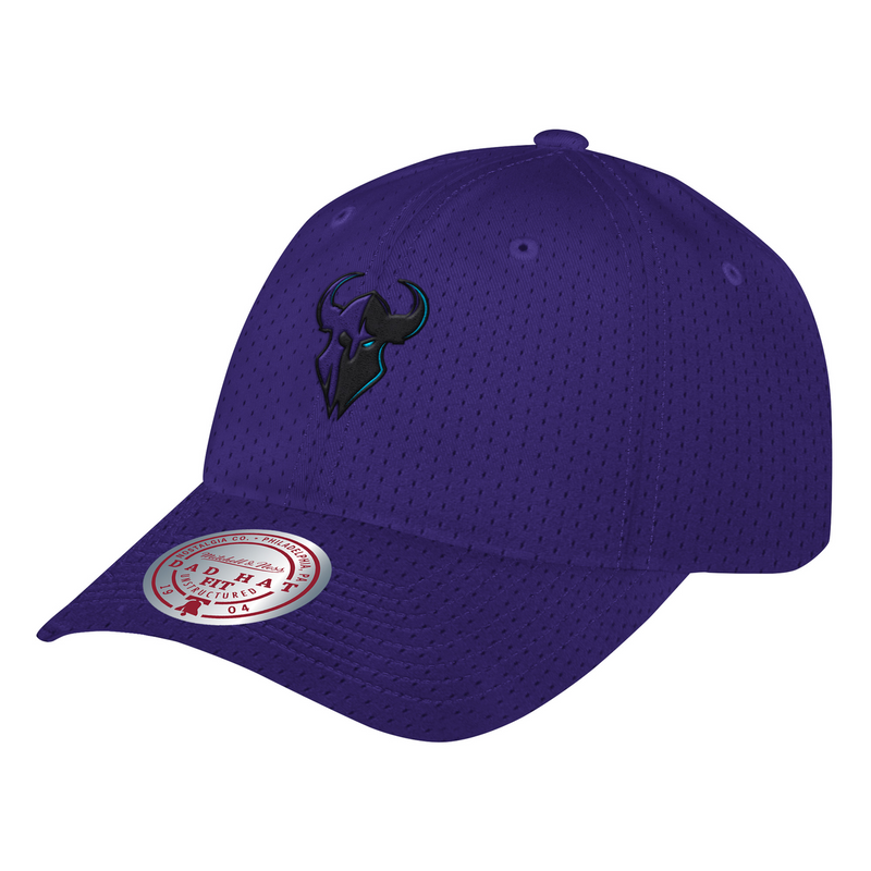Mitchell & Ness Minnesota Rokkr Purple Team Jersey Dad Strapback Hat