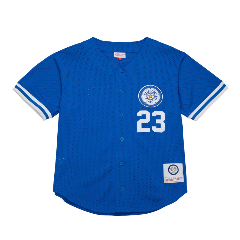 Mitchell & Ness Leeds United FC Blue Number Mesh Batting Practice Shirt