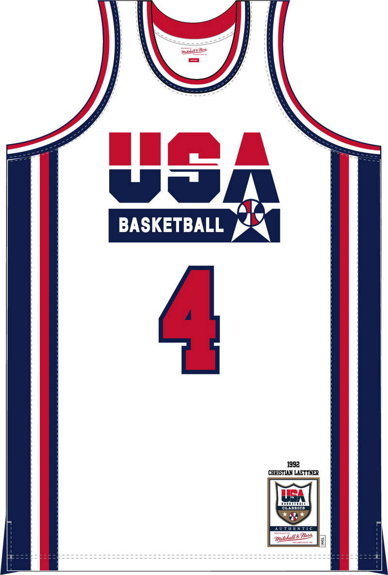 Mitchell & Ness Christian Laettner Team USA 1992 White Authentic Jersey