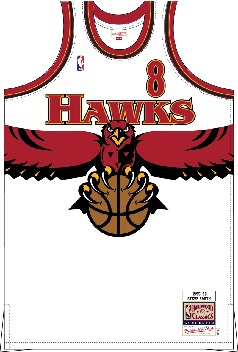 Mitchell & Ness Steve Smith Atlanta Hawks 1995 White Authentic Jersey