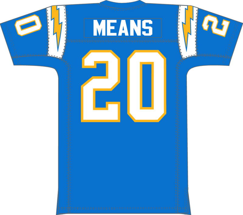 Mitchell & Ness Natrone Means San Diego Chargers 1994 Light Blue Authentic Jersey
