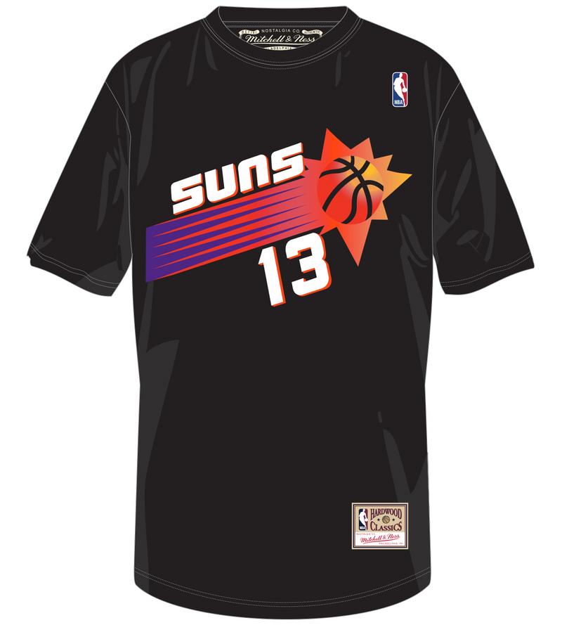 Mitchell & Ness Steve Nash Phoenix Suns 1996 Black Name & Number T-Shirt