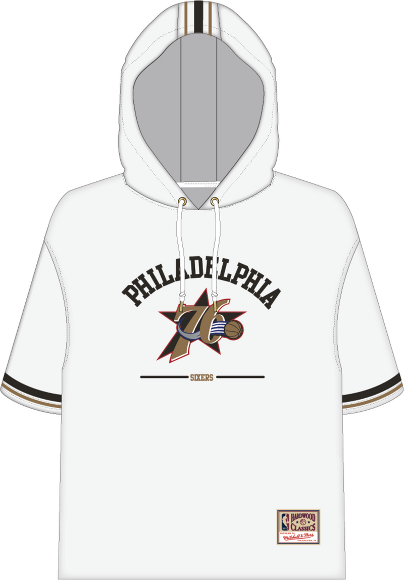 Mitchell & Ness Philadelphia 76ers White Graphic Hood T-Shirt