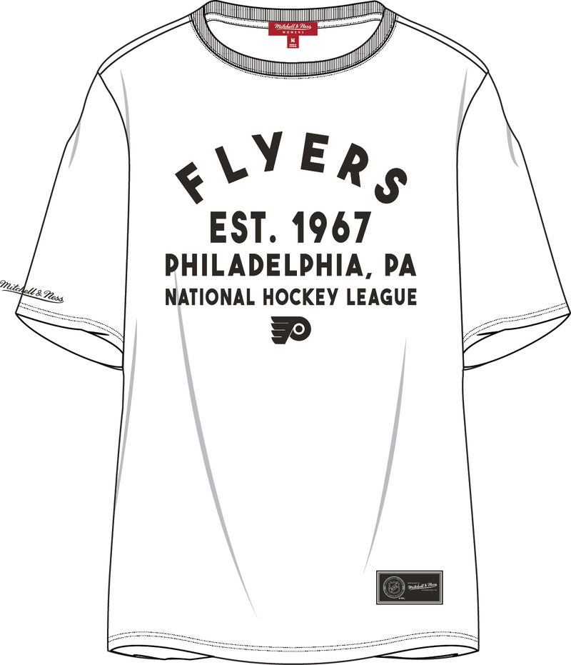 Mitchell & Ness Women's Philadelphia Flyers White Boyfriend T-Shirt