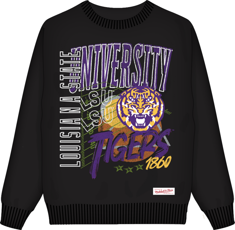 Mitchell & Ness LSU Tigers Black Halftime Crew Sweatshirt
