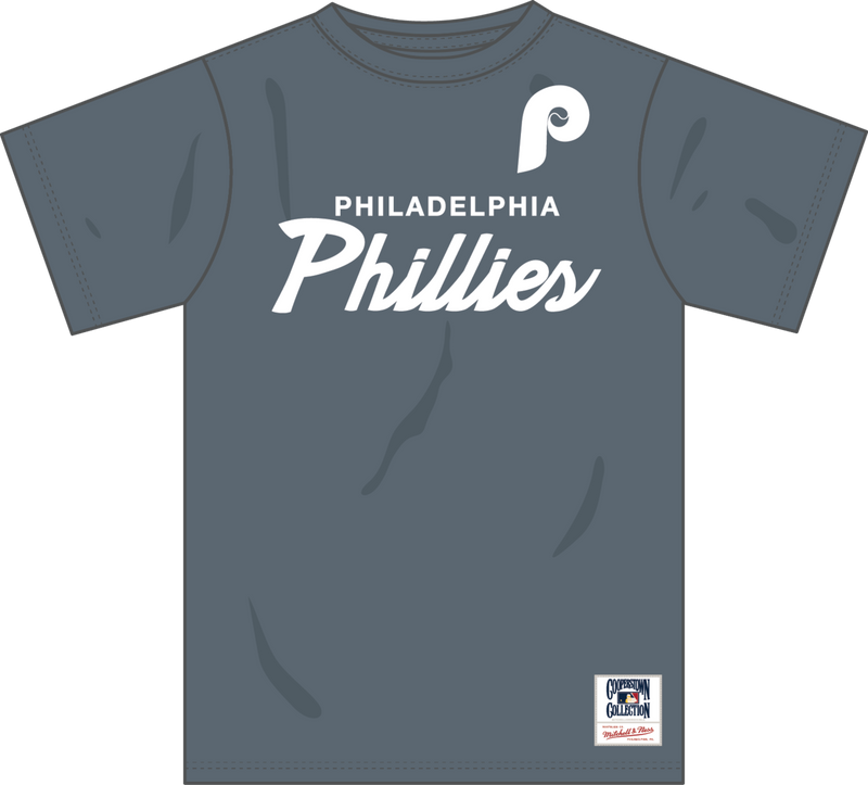 Mitchell & Ness Philadelphia Phillies Light Grey Thunderstorm T-Shirt