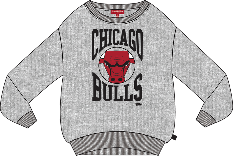 Mitchell & Ness Women's Chicago Bulls Grey Heather Lightweight Crewneck Sweatshirt