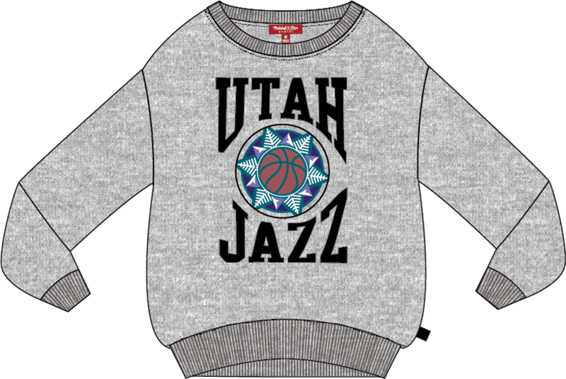 Mitchell & Ness Women's Utah Jazz Grey Heather Lightweight Crewneck Sweatshirt