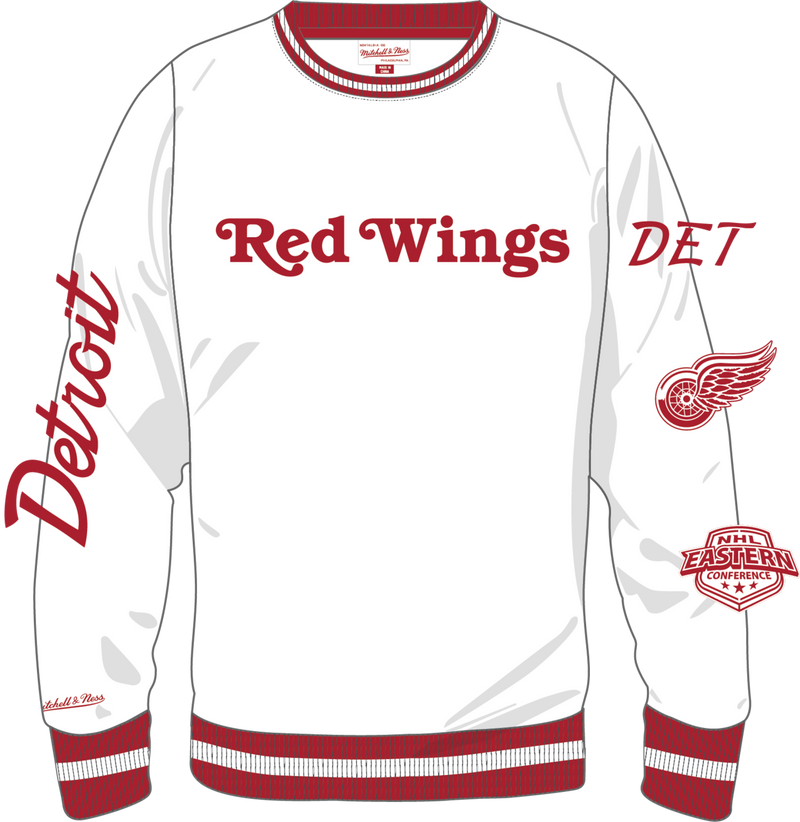 Mitchell & Ness Detroit Red Wings Arctic White Fleece Crew Sweatshirt
