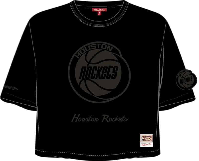 Mitchell & Ness Women's Houston Rockets Black Phantom Crop T-Shirt