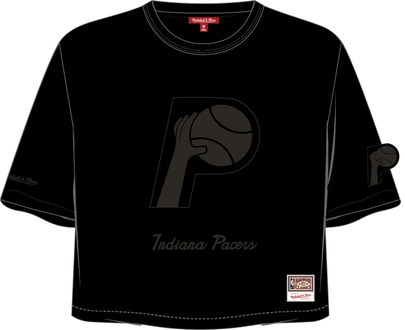 Mitchell & Ness Women's Indiana Pacers Black Phantom Crop T-Shirt