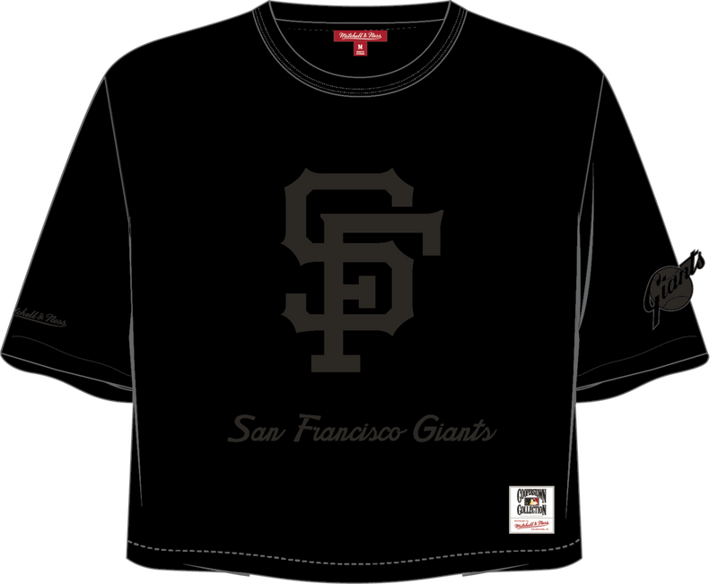 Mitchell & Ness Women's San Francisco Giants Black Phantom Crop T-Shirt