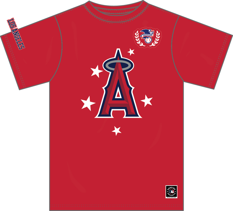 Mitchell & Ness Los Angeles Angels Red Pep Rally Premium T-Shirt