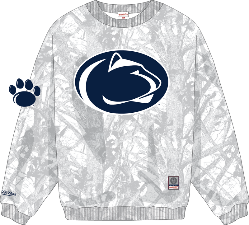 Mitchell & Ness Penn State Nittany Lions White Ghosted Crewneck Sweatshirt