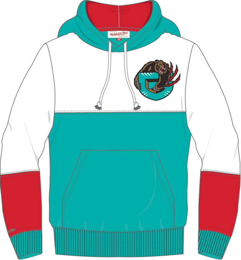 Mitchell & Ness Vancouver Grizzlies Teal/White Fusion Fleece 2.0 Pullover Hoodie
