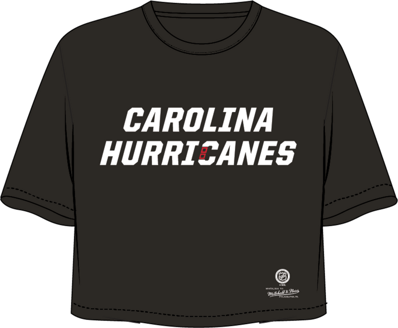Mitchell & Ness Women's Carolina Hurricanes Black Short Handed Crop T-Shirt
