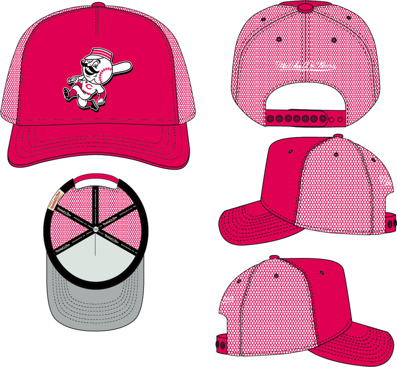 Mitchell & Ness Cincinnati Reds Red Evergreen Trucker Hat
