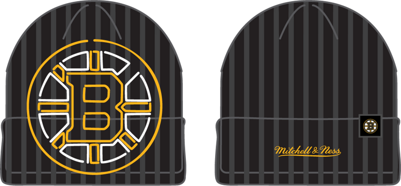 Mitchell & Ness Boston Bruins Black Line Light Knit Hat