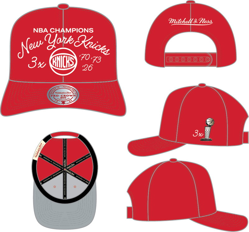 Mitchell & Ness New York Knicks Red Champions Script Low Pro