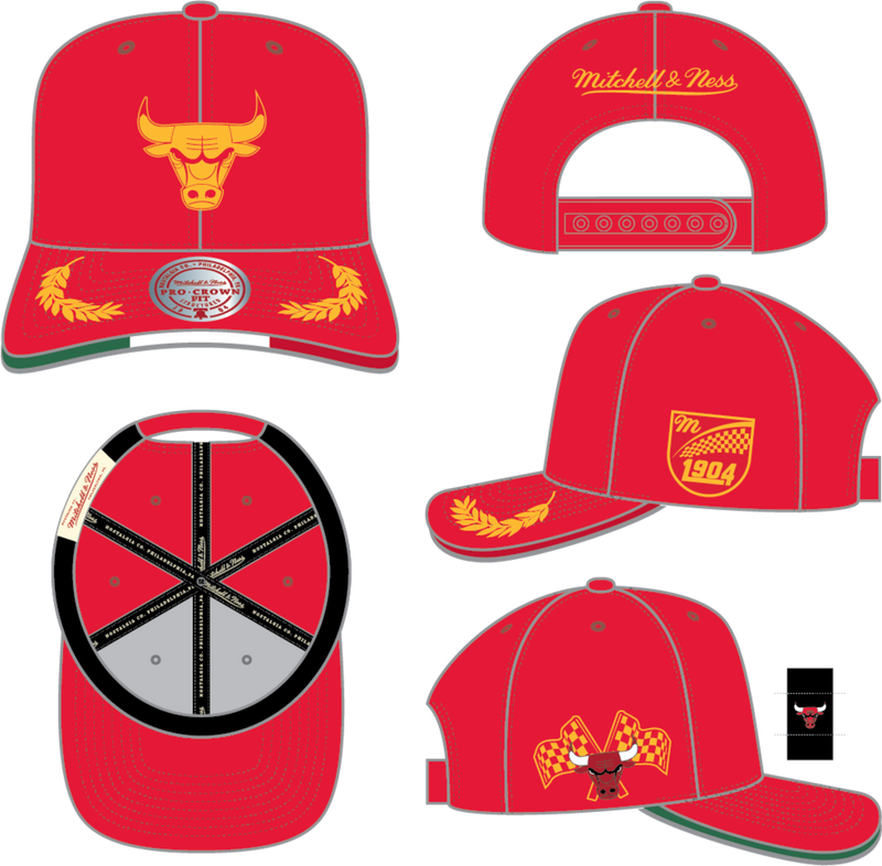 Mitchell & Ness Chicago Bulls Red/Yellow Pro Crown