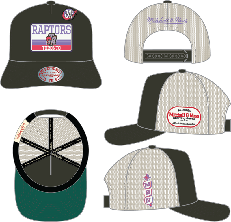 Mitchell & Ness Toronto Raptors Black/Grey Full Court Fuel Trucker Hat