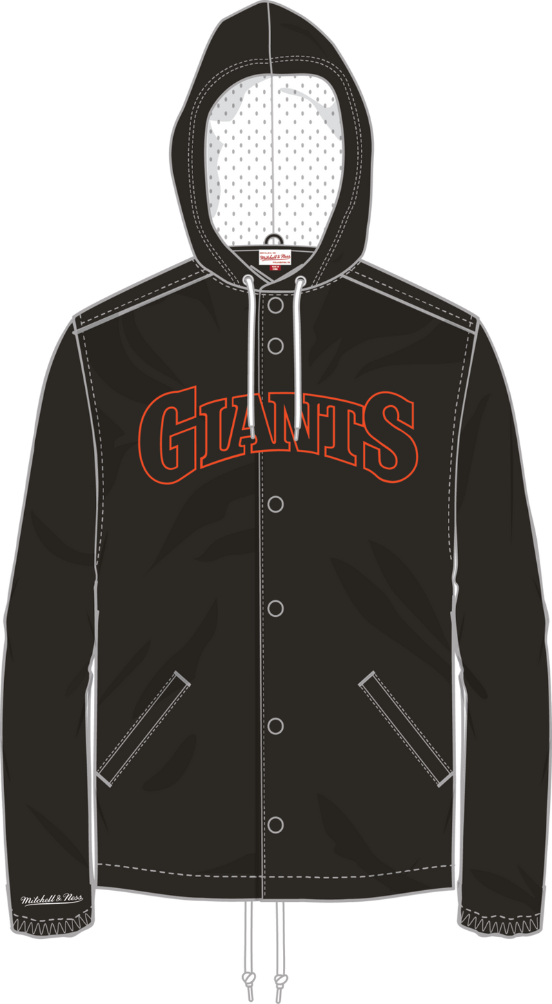 Mitchell & Ness San Francisco Giants Black Hooded Coaches Jacket