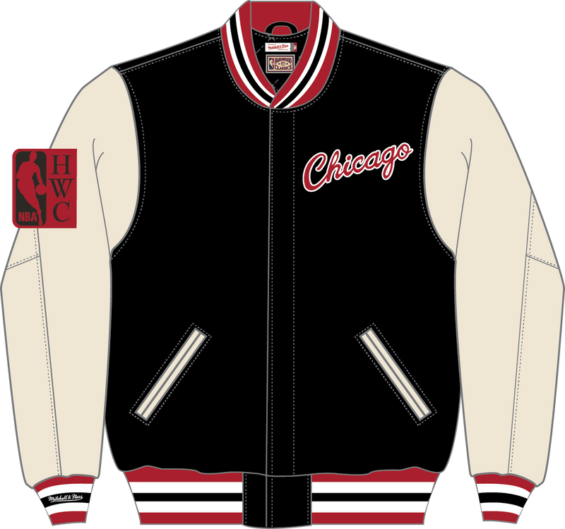 Mitchell & Ness Chicago Bulls Black Off Day Varsity Jacket