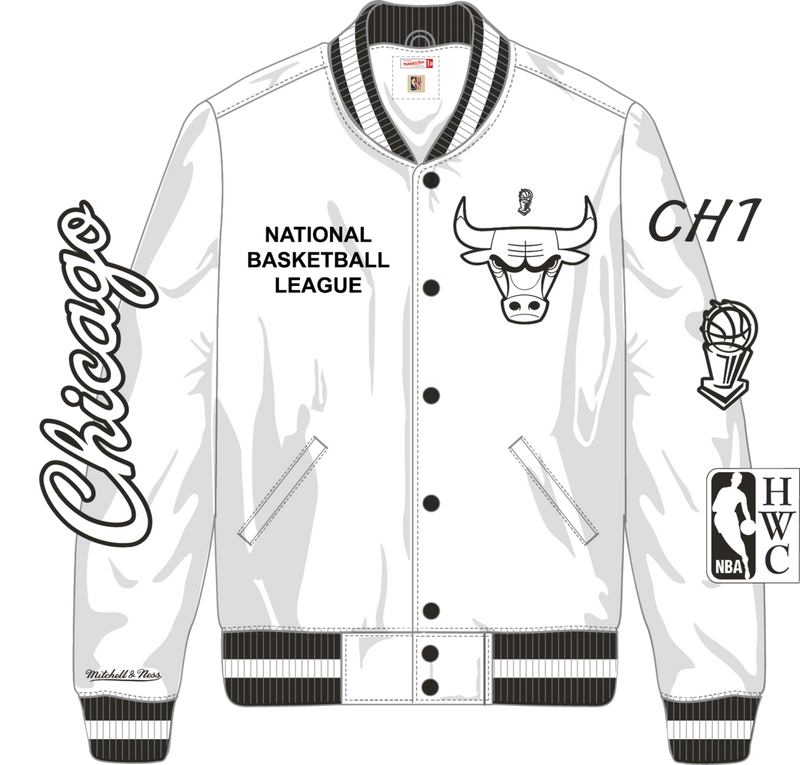 Mitchell & Ness Chicago Bulls Arctic White Lightweight Satin Jacket
