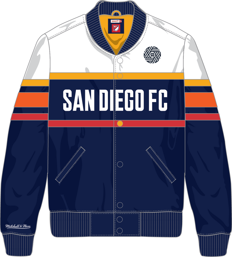 Mitchell & Ness San Diego FC Navy Team Color Head Coach Lightweight Satin Jacket