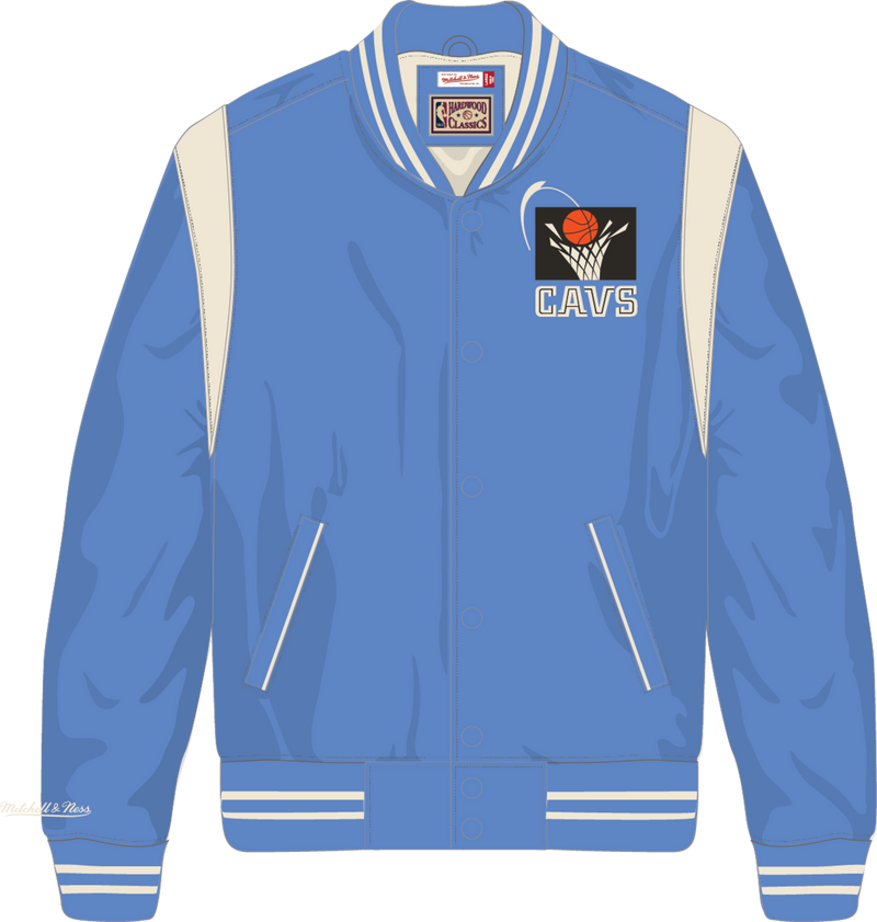 Mitchell & Ness Cleveland Cavaliers Cavaliers Blue Retro Roots Lightweight Satin Jacket