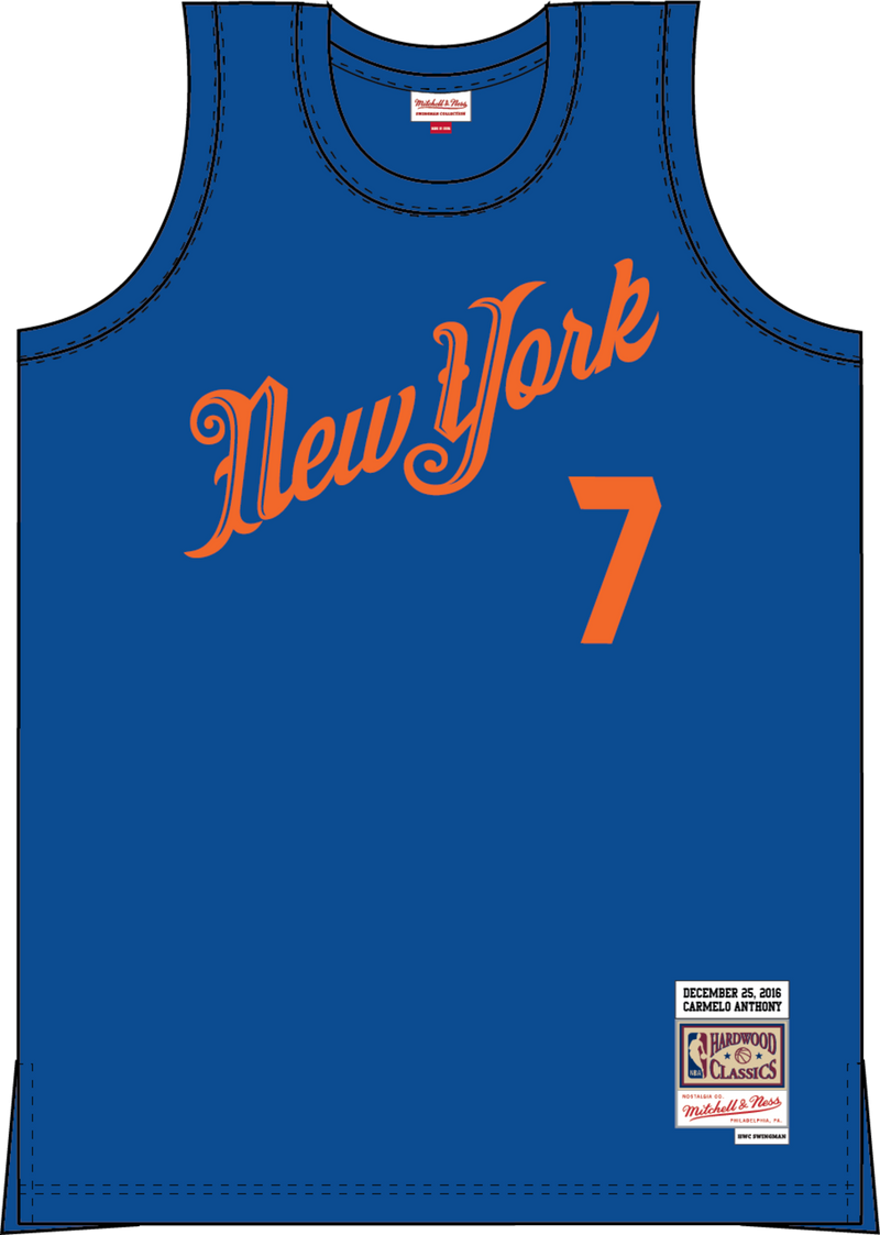 Mitchell & Ness Carmelo Anthony New York Knicks 2016 Capital Blue Christmas Day Swingman Jersey