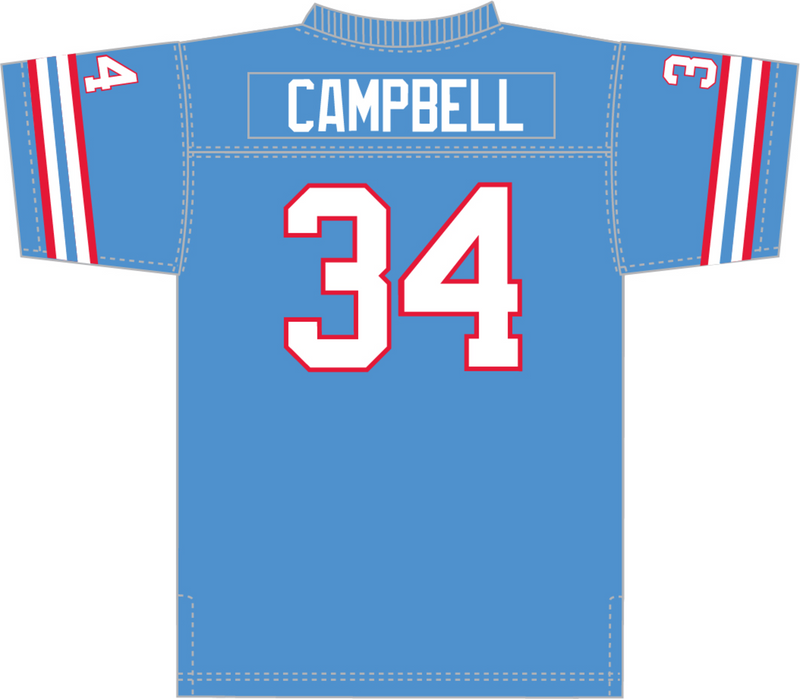 Mitchell & Ness Earl Campbell Houston Oilers 1980 Light Blue Legacy Jersey