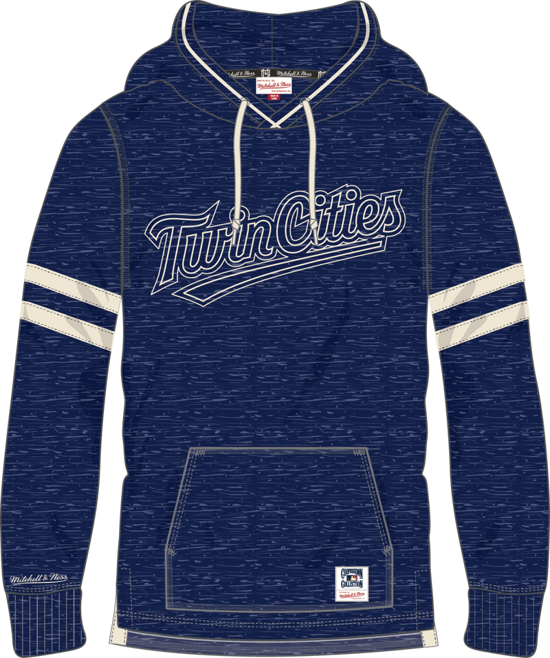 Mitchell & Ness Minnesota Twins Navy Gameday Classic Hooded Long Sleeve T-Shirt