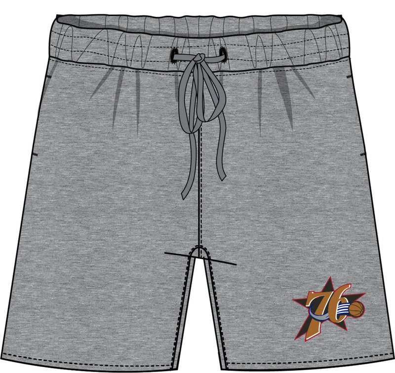 Mitchell & Ness Women's Philadelphia 76ers Grey Heather Logo Shorts