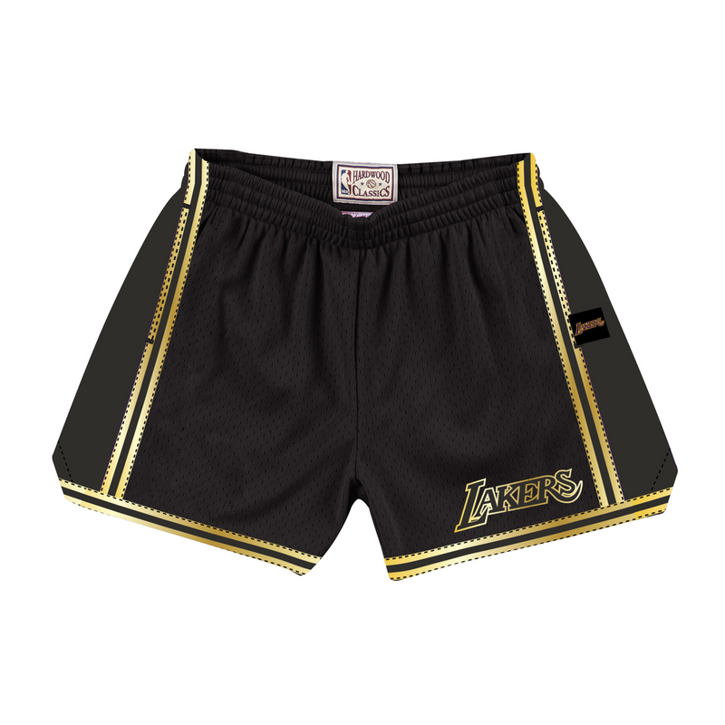 Mitchell & Ness Women's Los Angeles Lakers Black Gold Jump Shot Shorts