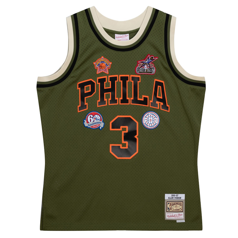 Mitchell & Ness Allen Iverson Philadelphia 76ers 1996 Dark Green Flight Swingman Jersey