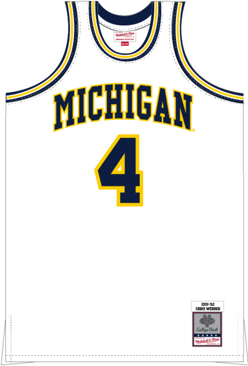 Mitchell & Ness Chris Webber University of Michigan 1991 White Jersey Wolverines