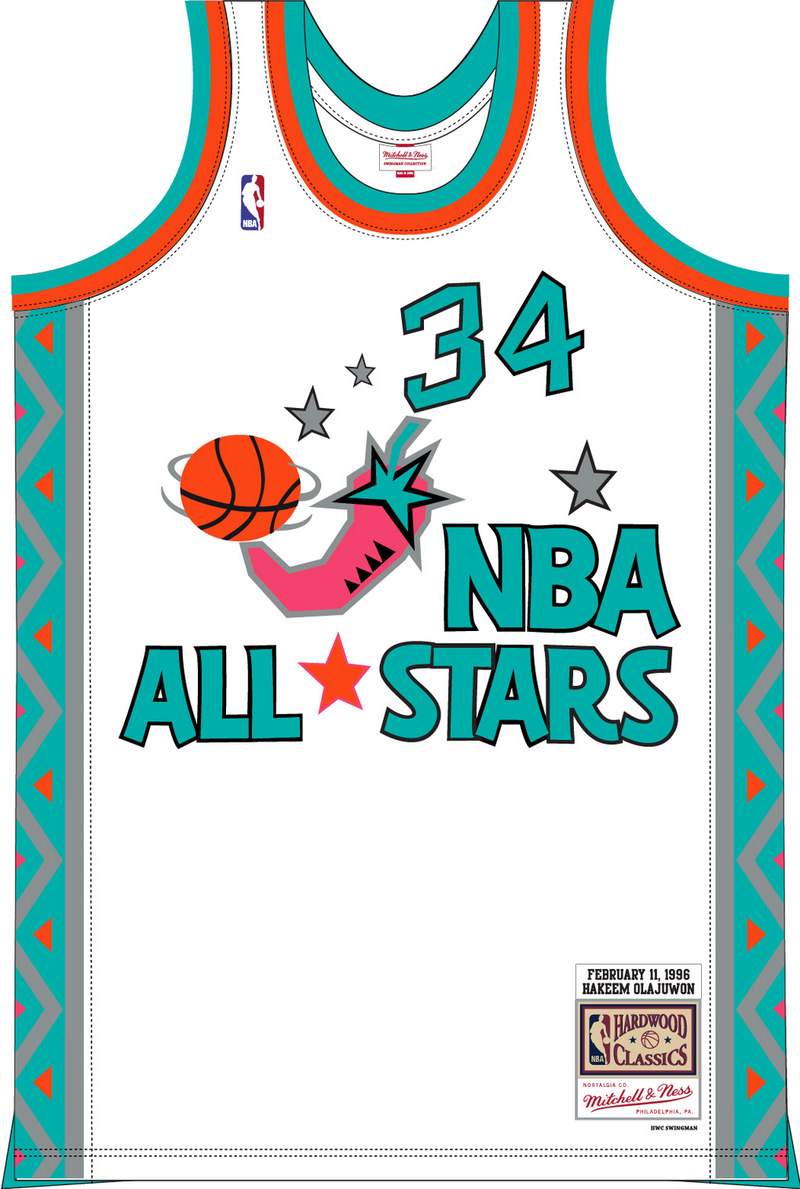 Mitchell & Ness Hakeem Olajuwon NBA All-Star 1996 White Swingman Jersey