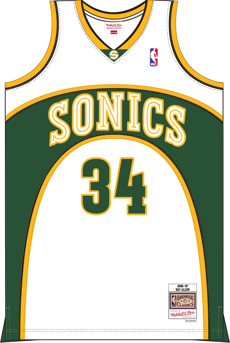 Mitchell & Ness Ray Allen Seattle Supersonics 2006 White Swingman Jersey